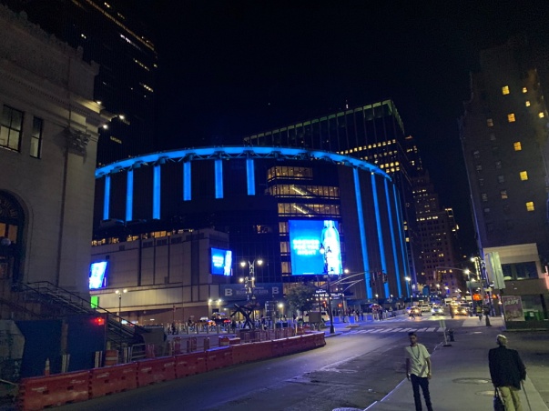 Walking past Madison Square Garden en route to the hotel